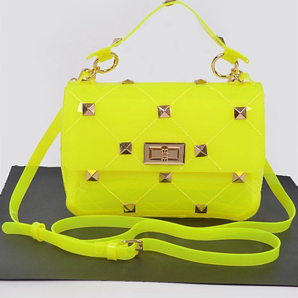 Neon  Studded Handbag